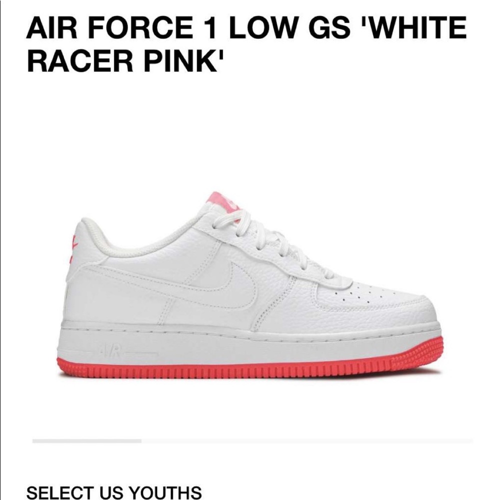 Nile Air Force 1 White Racer Pink